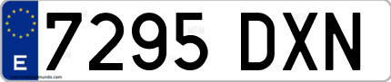 Ejemplo de matrícula de coche ordinaria 7295 DXN