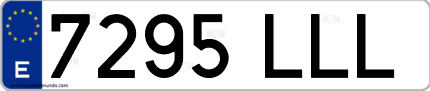 Ejemplo de matrícula de coche ordinaria 7295 LLL