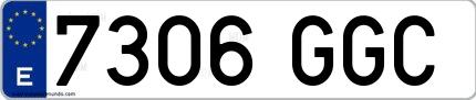 Ejemplo de matrícula española 7306 GGC
