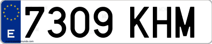 Ejemplo de matrícula de coche ordinaria 7309 KHM