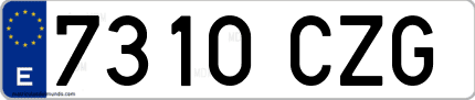 Ejemplo de matrícula de coche ordinaria 7310 CZG