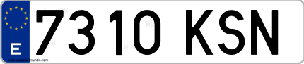 Ejemplo de matrícula de coche ordinaria 7310 KSN