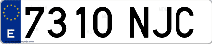 Ejemplo de matrícula de coche ordinaria 7310 NJC