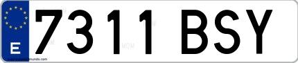 Ejemplo de matrícula española 7311 BSY