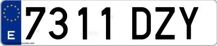 Ejemplo de matrícula española 7311 DZY