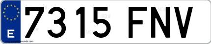 Ejemplo de matrícula española 7315 FNV
