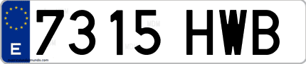 Ejemplo de matrícula de coche ordinaria 7315 HWB