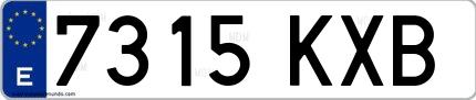 Ejemplo de matrícula española 7315 KXB