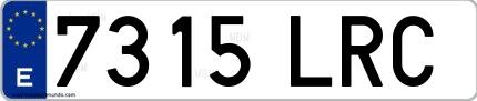 Ejemplo de matrícula española 7315 LRC