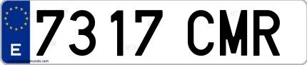 Ejemplo de matrícula española 7317 CMR