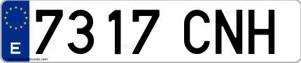 Ejemplo de matrícula española 7317 CNH