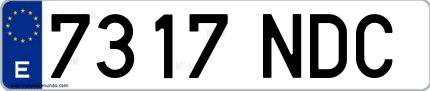 Ejemplo de matrícula española 7317 NDC