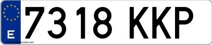 Ejemplo de matrícula española 7318 KKP