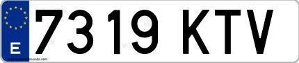 Ejemplo de matrícula española 7319 KTV