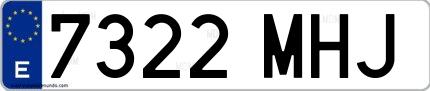 Ejemplo de matrícula española 7322 MHJ