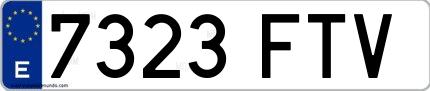 Ejemplo de matrícula española 7323 FTV