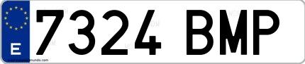 Ejemplo de matrícula española 7324 BMP