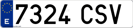 Ejemplo de matrícula de coche ordinaria 7324 CSV