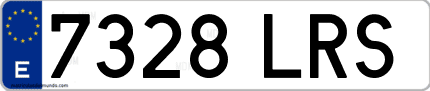Ejemplo de matrícula de coche ordinaria 7328 LRS