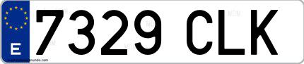 Ejemplo de matrícula española 7329 CLK