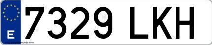 Ejemplo de matrícula española 7329 LKH