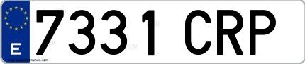 Ejemplo de matrícula española 7331 CRP