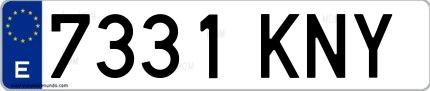 Ejemplo de matrícula española 7331 KNY