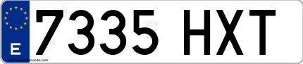 Ejemplo de matrícula española 7335 HXT