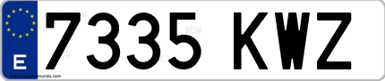Ejemplo de matrícula de coche ordinaria 7335 KWZ