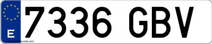 Ejemplo de matrícula española 7336 GBV