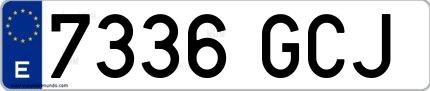 Ejemplo de matrícula española 7336 GCJ