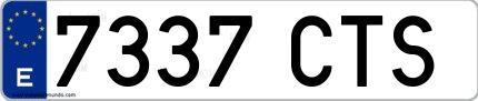 Ejemplo de matrícula española 7337 CTS