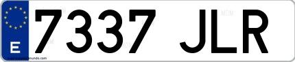 Ejemplo de matrícula española 7337 JLR