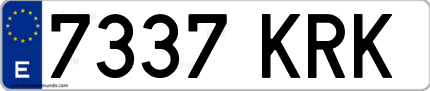 Ejemplo de matrícula de coche ordinaria 7337 KRK