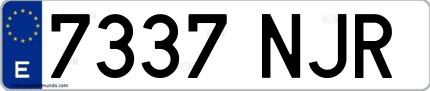 Ejemplo de matrícula española 7337 NJR