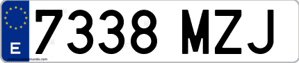 Ejemplo de matrícula de coche ordinaria 7338 MZJ