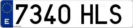 Ejemplo de matrícula española 7340 HLS