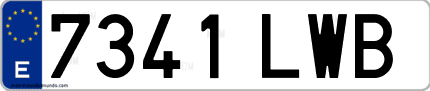 Ejemplo de matrícula de coche ordinaria 7341 LWB