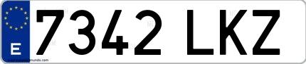 Ejemplo de matrícula española 7342 LKZ