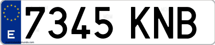 Ejemplo de matrícula de coche ordinaria 7345 KNB