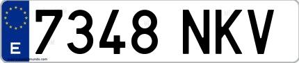 Ejemplo de matrícula española 7348 NKV