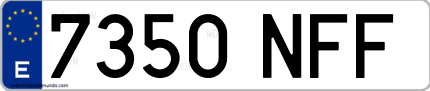 Ejemplo de matrícula de coche ordinaria 7350 NFF