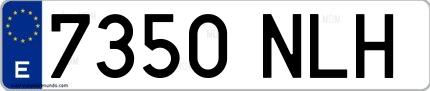 Ejemplo de matrícula española 7350 NLH