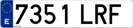 Ejemplo de matrícula española 7351 LRF