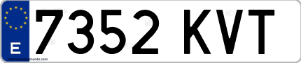 Ejemplo de matrícula de coche ordinaria 7352 KVT