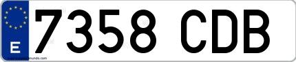 Ejemplo de matrícula española 7358 CDB