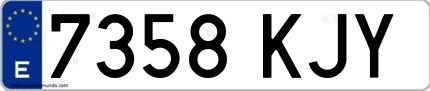 Ejemplo de matrícula española 7358 KJY