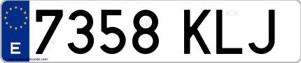 Ejemplo de matrícula española 7358 KLJ