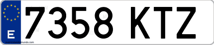Ejemplo de matrícula de coche ordinaria 7358 KTZ