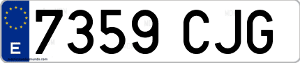 Ejemplo de matrícula de coche ordinaria 7359 CJG
